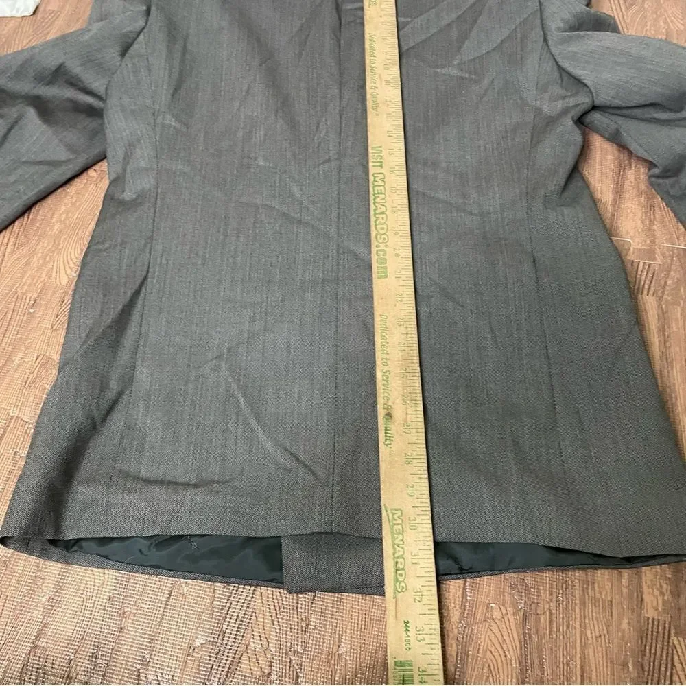 VTG DOUBLE BREASTED Yves Saint Laurent Mens 42R Gray Double Breasted Peak Blazer